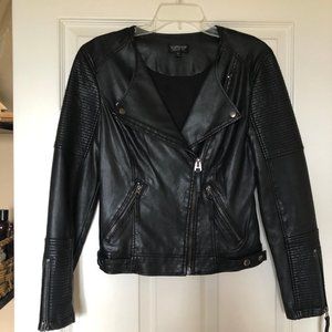 Topshop Vegan Leather Moto Jacket